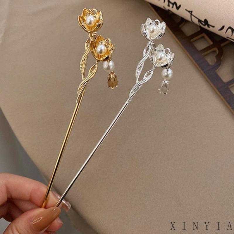 [xinyia.id11] Super Peri Indah High-end Retro Rumbai Mutiara Jepit Rambut Gaya Dingin Perempuan Hairpin