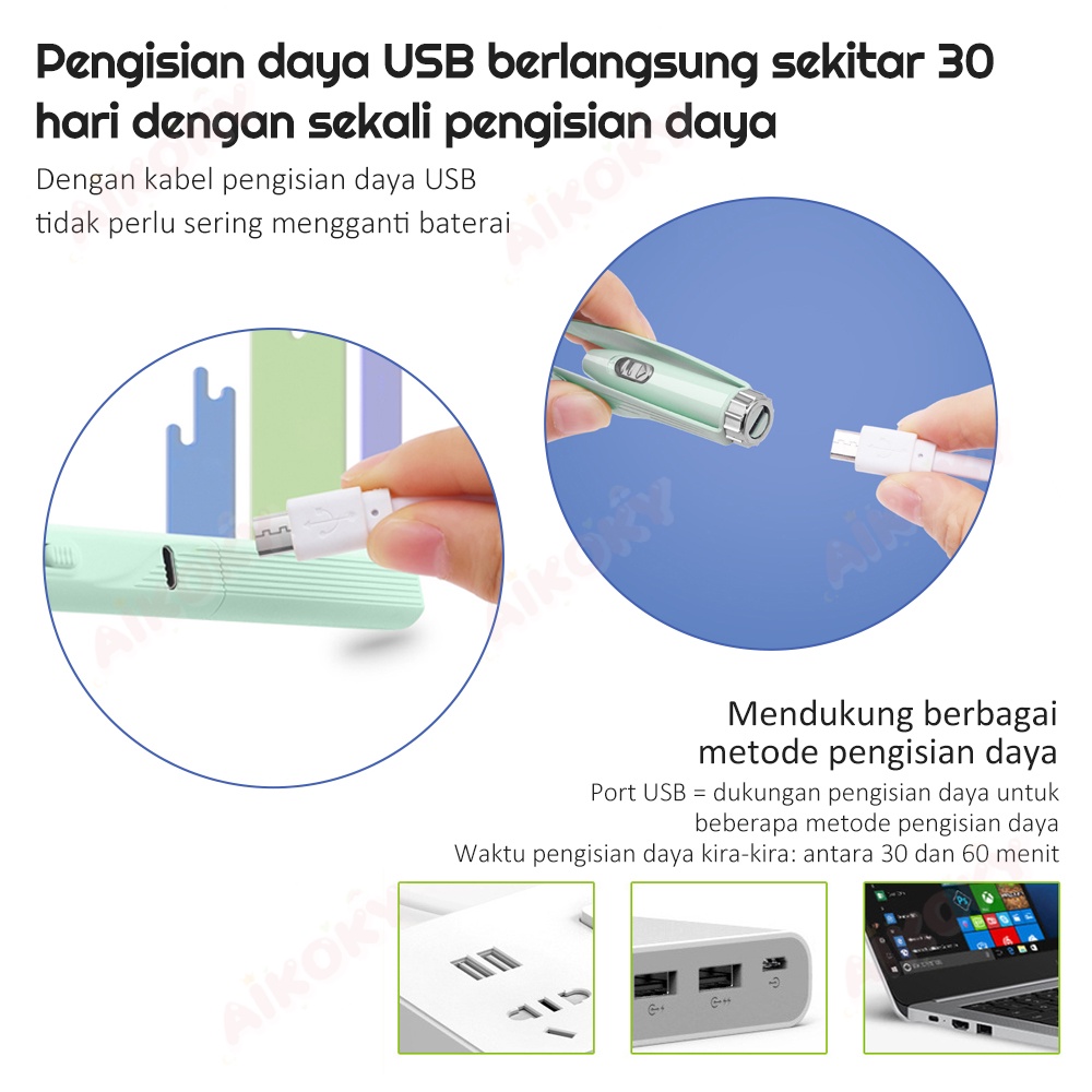 Aikoky 3 PCS Pembersih Telinga / Hidung Bayi / Korek Kuping Bayi Led Silicon