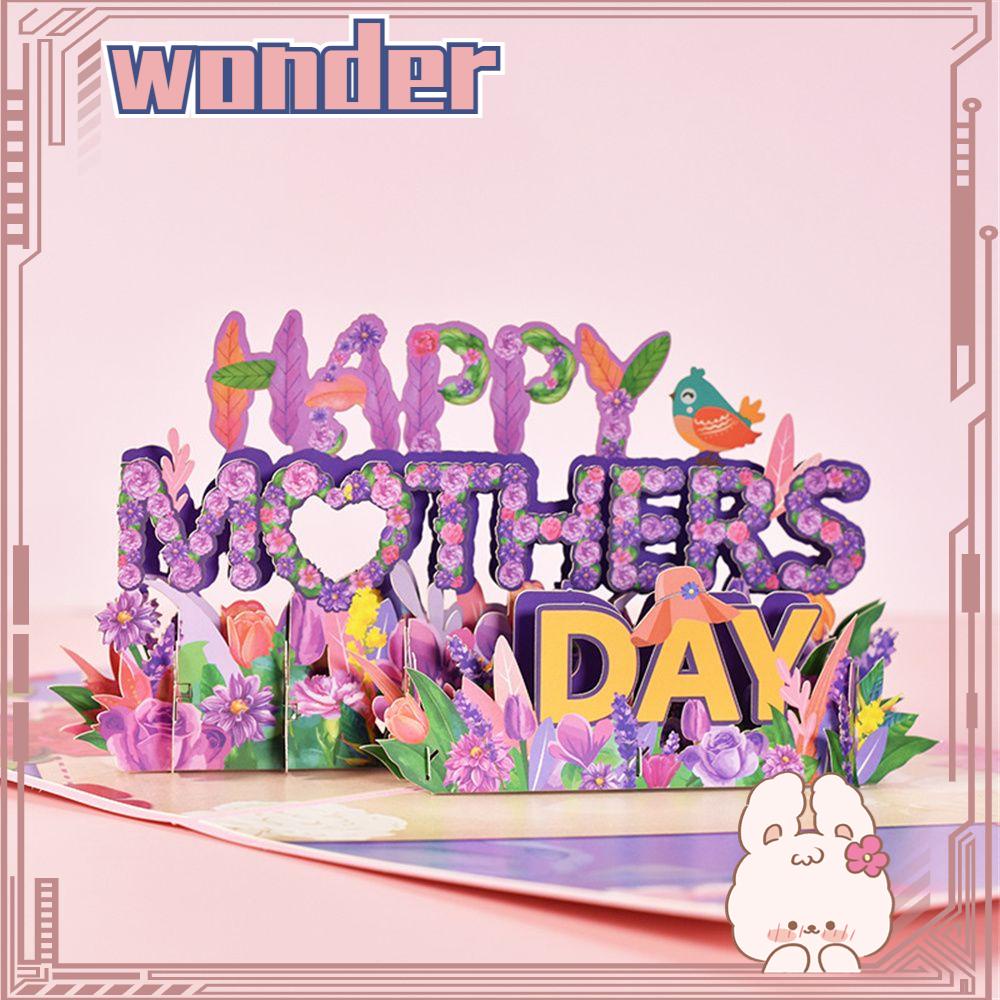 Wonder Mothers Day Cards Wedding Creative Floral Bouquet Pop Up Mom Kartu Undangan Selamat Hari Ibu