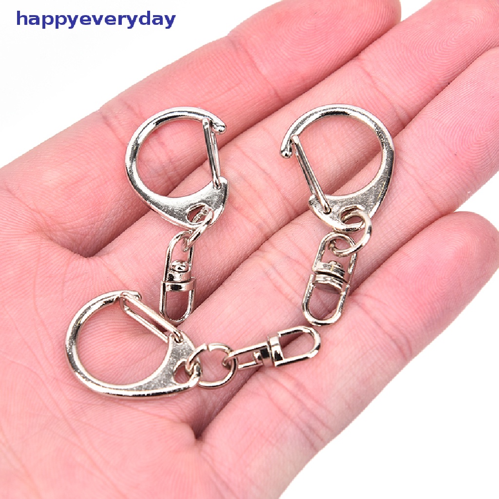 [happy] 10pcs DIY Dipoles Perak Keyring Keychain Split Ring Pendek Rantai Key Rings [ID]