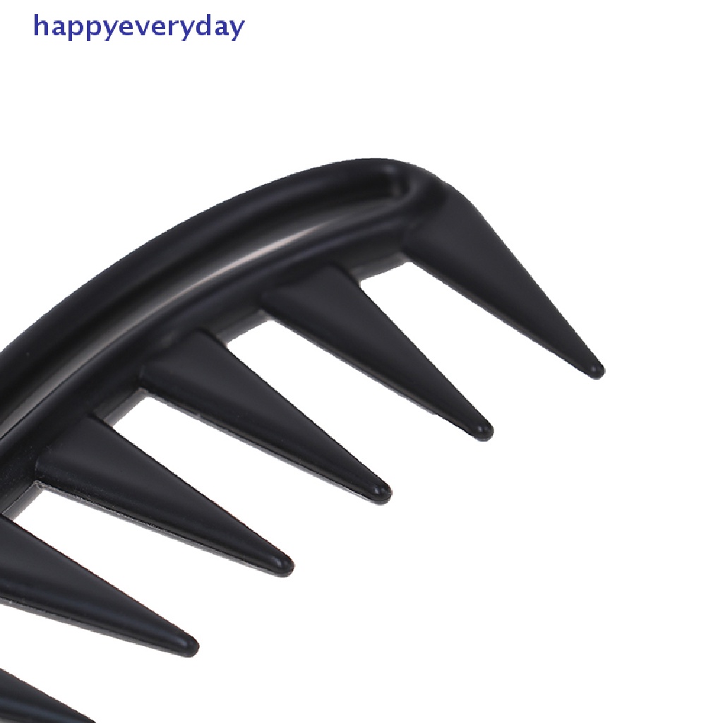 [happy] Hiu Jumbo Gigi Lebar Hitam Handle Grip Sisir Rambut Pria Hairdressing Teeth Comb [ID]