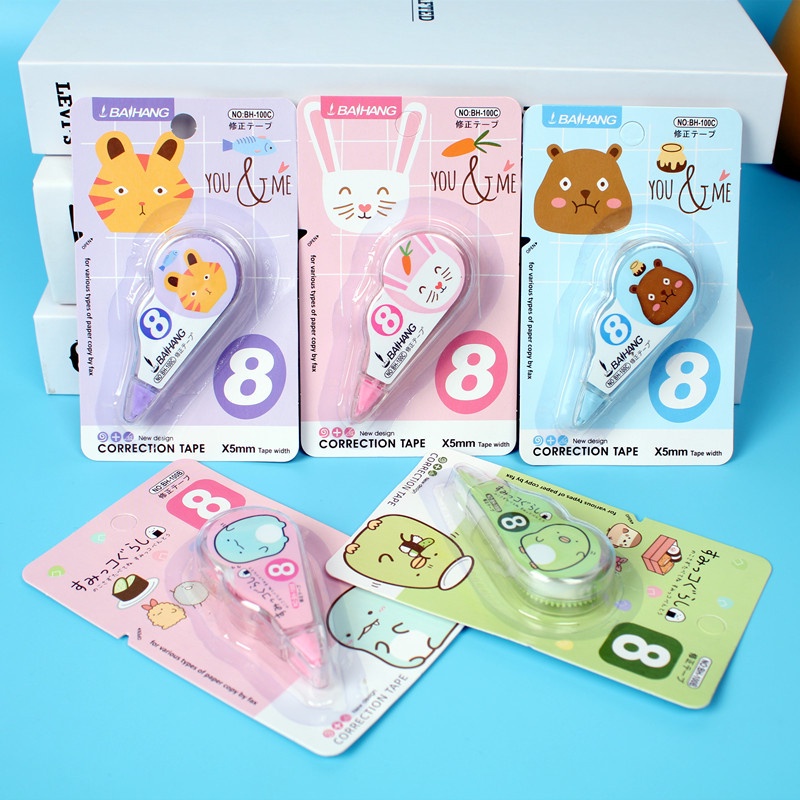 

LA Correction Tape Students Stationary School Supplies 8M Multiple Color Tipe-x Karakter Lucu Penghapus PenaTip-ex Kertas Mini