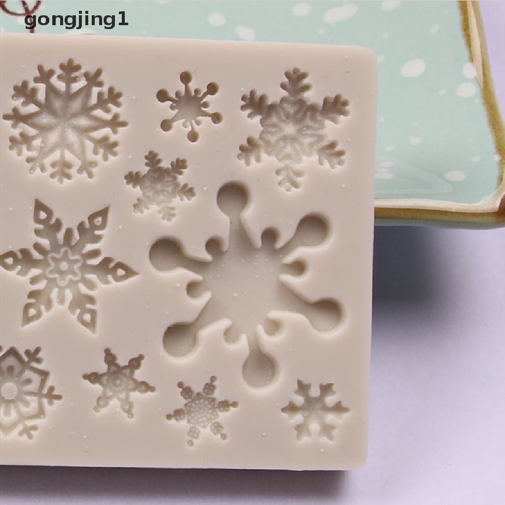 Ggg Cetakan Silikon Motif Snowflake Natal Kue Coklat Baking Anti Lengket ID