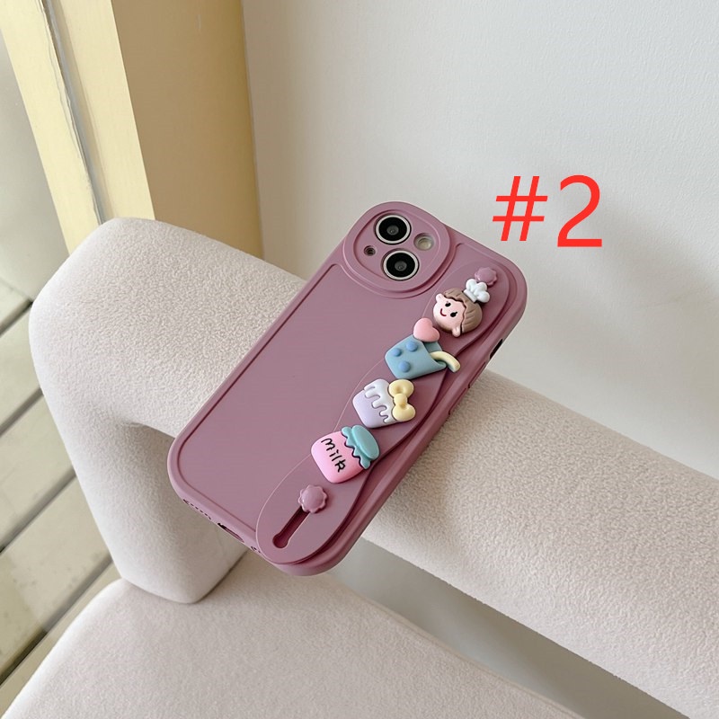 IPHONE Gelang Boneka Cewek Susu Minuman Lucu Support Soft Case HP iP Iphone6 6S 78 14+Plus SE 2020 X XS XR 11 12 13 Pro Max Woman FTD Casing Apple