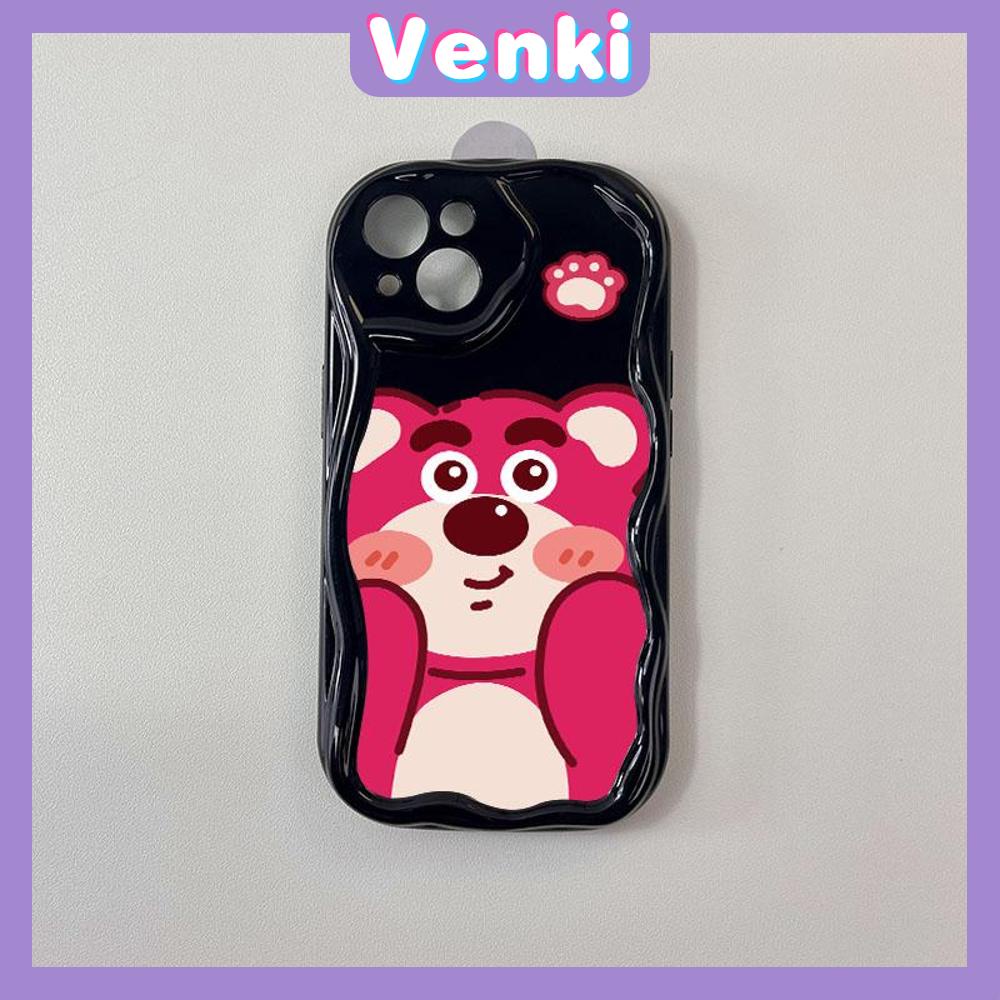 Case for iPhone 11 Pro Max TPU Soft Glossy Curved Wave Case Cute Cartoon Bear Camera Protection Shockproof For iPhone 14 13 12 11 Plus Pro Max 7 Plus X XR