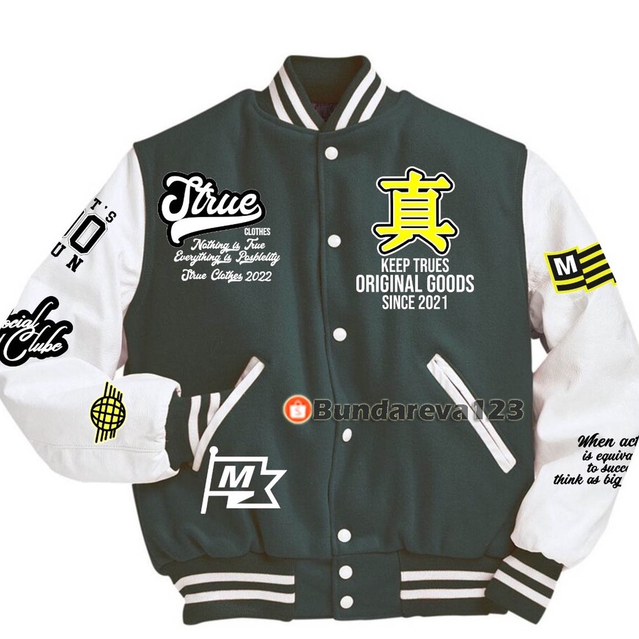 INDO - Jaket Varsity Vintage Pria | Jaket Baseball Varsity Pria Wanita Premium Bordir Termurah