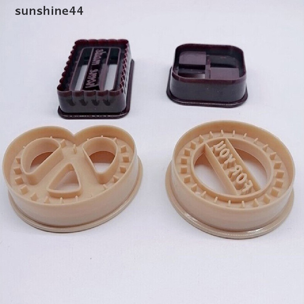 Sunshine 4Pcs Square Round Cookie Biscuit Cutter Set Roti Fondant Cetakan Kue Baking Tools ID