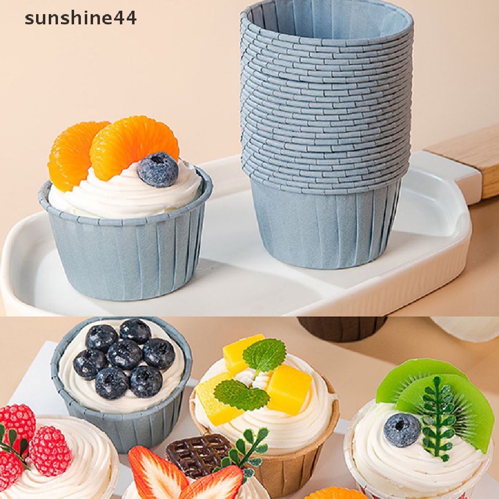 Sunshine 50Pcs Muffin Dessert Holder Cupcake Liner DIY Pembungkus Kue Baking Cup Tray ID