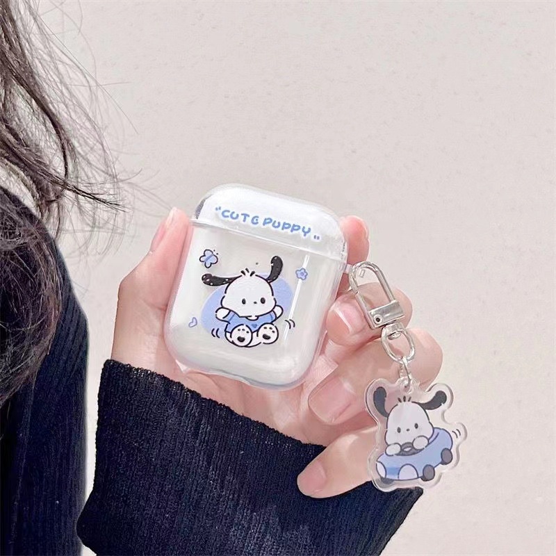 Kartun Pochacco Case Earphone Transparan Soft Case Cocok Untuk Airpods1 /2/+ Pro3 Case Pelindung Transparan