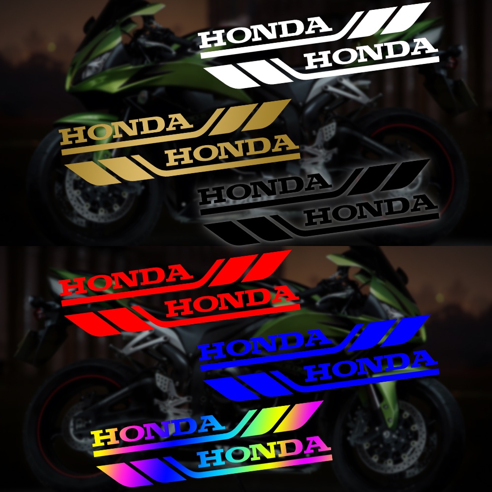 1pasang Honda Kawasaki Letter Logo Balap Motor Modifikasi Reflektif Stiker Kaca Spion Mobil Dekorasi Waterproof Decals