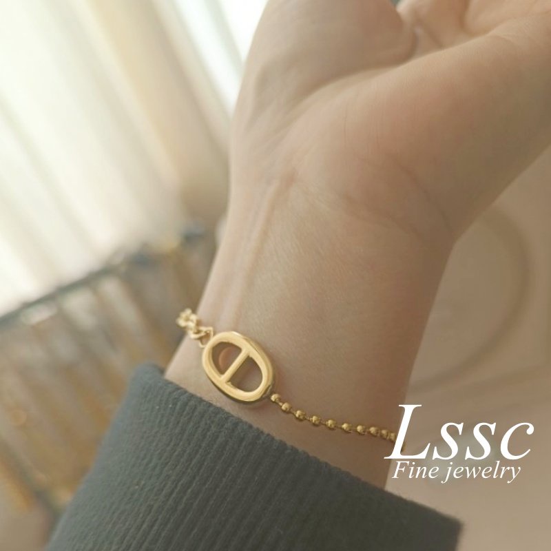 Gelang Titanium Wanita Anti Karat Anti Luntur Emas 18K Elegan Cantik Fashion Korea Aksesoris Perhiasan