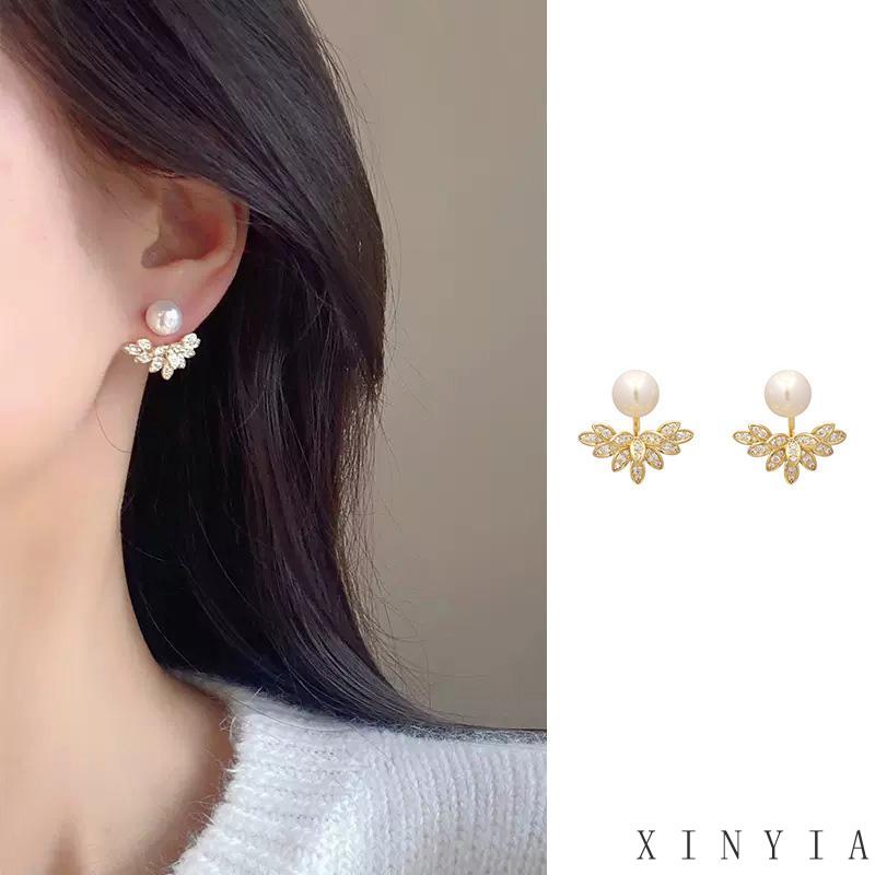 【COD】Anting Mutiara Tren Sayap Zirkon Anting Desain Rasa High-end Sterling Silver Earrings