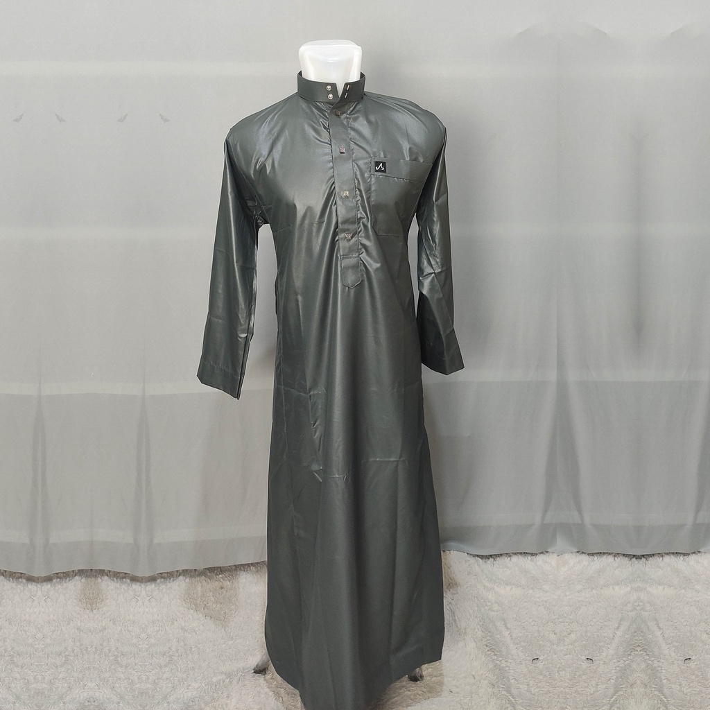 Jubah Pria Model Haramain Thobe  Premium Pria Polos Lengan Non Manset Bahan Polyester
