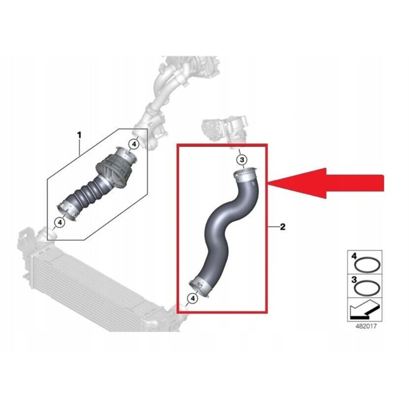 Sun Intercooler Turbocharger-Pipa Angin Tiup Kompatibel-Untuk G30 G31 520d 520dX 7g12 11618572859 Air Intake Booster-