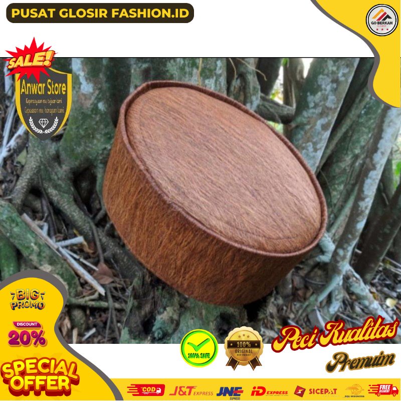 [COD] PROMO Peci Kulit  Kayu Waru terompah anyam ala SANTRI SALAFI peci model terbaru peci kulit kay