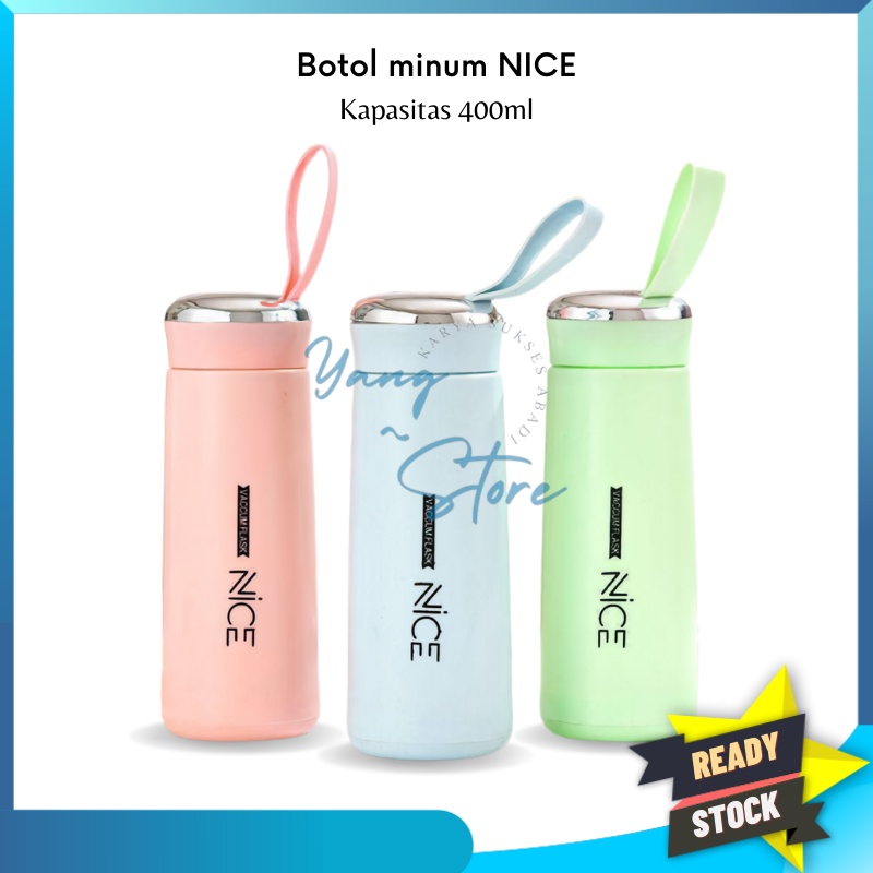 YGS - E106- Botol Minum NICE / Botol Minum Kaca Beling / Termos Botol 400ML