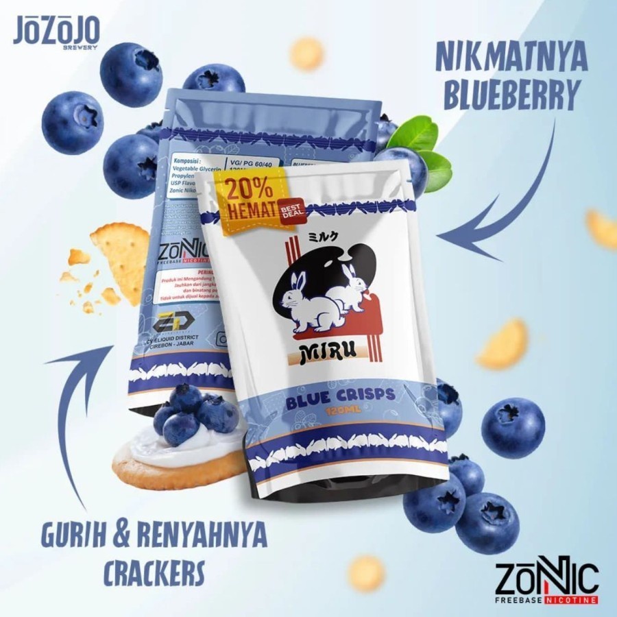 MIRU BLUE CRISPS 2X60ML BLUEBERRY JAM CRISPS BERCUKAI