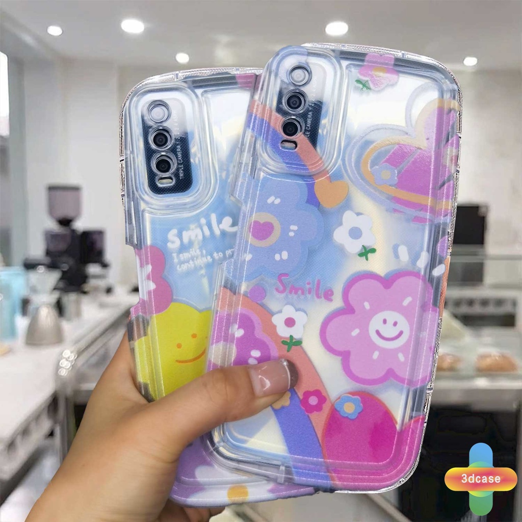 Soft Case VIVO Y35 Y21A Y21T Y12S Y02 Y12 Y22 Y22S Y20 Y16 Y15S Y15C Y91C Y21 2021 Y30 Y21S Y20S Y12i Y3S Y33T Y21E Y21G Y15A Y01 Y01A Y91 Y30i Y93 Y95 Y15 Y17 Y50 Y53S Y51 2020 Y51A Y10 Y33S Y1S Y11 Y31 Colourful Smile Flower Couples Soap Case