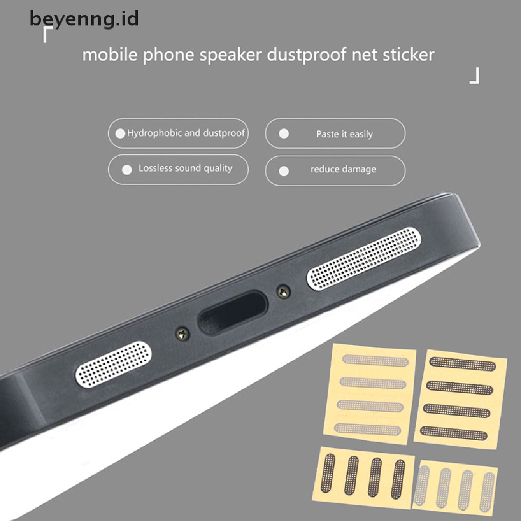 Beyen 4Pcs Jaring Penutup Pelindung Speaker Telepon1/1.6cm Perekat Debu Dustproof Sticker ID