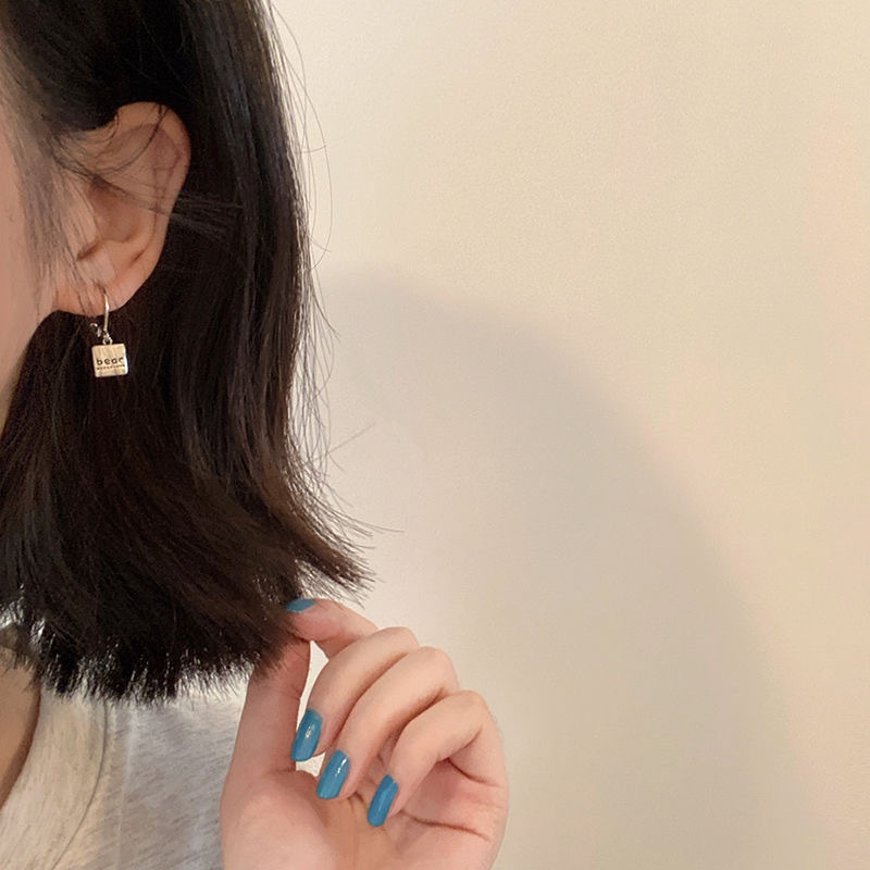 Roselife Hypoallergenic s925 Perak Persegi Pesona Beruang Kecil Anting Hoop Untuk Wanita Perempuan Korea Lucu Kecil Earring Perhiasan Aksesoris