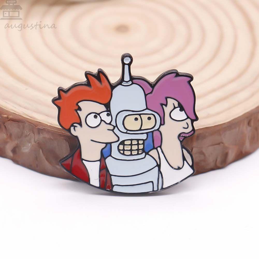 Agustina Film Futurama Liontin Hadiah Untuk Wanita Komedi Robot Bender Aksesoris Perhiasan Enamel Bros Lencana Kerah pin Gantungan Kunci