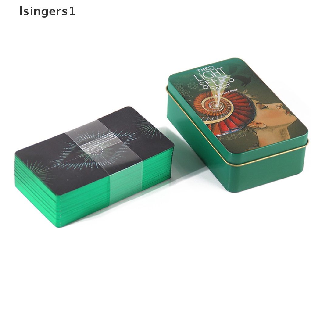 [lsingers1] Tin Box Light Seers Tarot Card Kartu Ramalan Ramalan Deck Party Game w/Manual Boutique