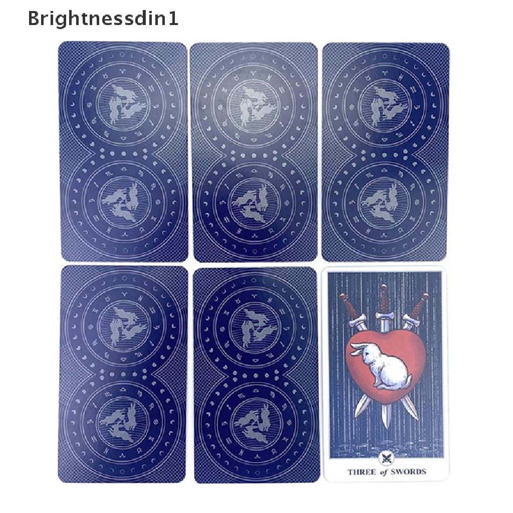[Brightnessdin1] Kartu Tarot Lunalapin Kotak Besi Ramalan Deck Kartu Permainan Pesta w/Butik Manual