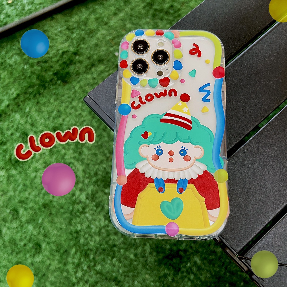 IPHONE Korea Lucu Fun Graffiti Gadis Jelek Kartun Silikon Case Untuk Iphone14 11 12 13 PRO MAX Casing Cover Pelindung AT0201