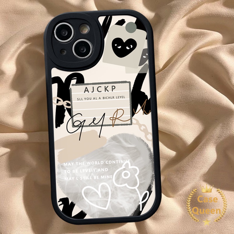 Ins Graffiti Letter Label Comme des Garcons Casing For Infinix Hot 9 11 10 Play Hot 10 Lite Hot 10T 11s 10s Smart 5 6 Infinix Note 8 Love Heart Trendy Brand Soft Tpu Cover