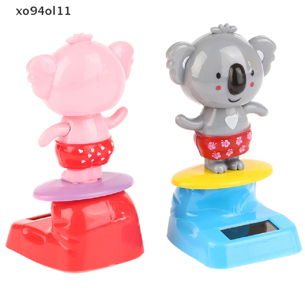 Xo Kawaii Kartun Koala Ornamen Tenaga Surya Goyang Kepala Mainan Mobil Hiasan Decor OL