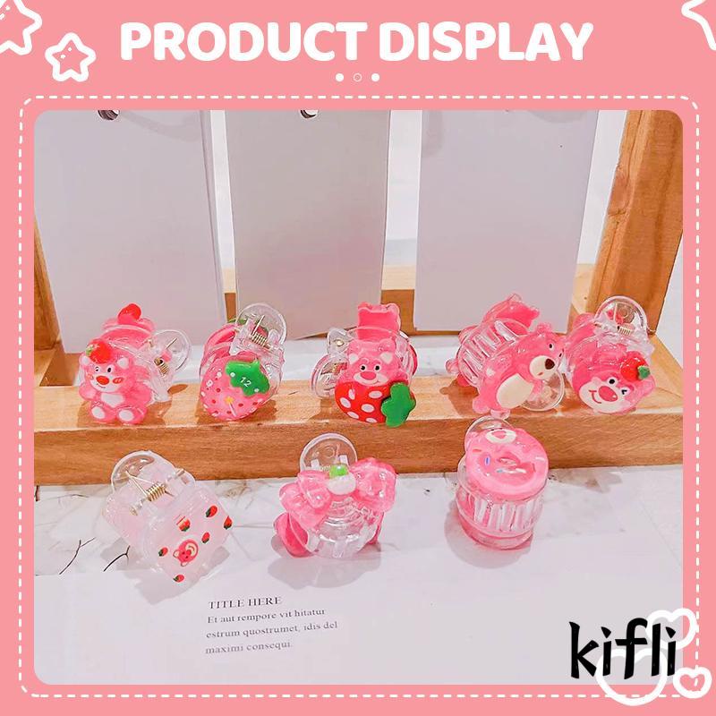 [KD] Klip Cakar Rambut Kecil Kartun Manis Strawberry Bear Cute Mini Hair Claw Clip