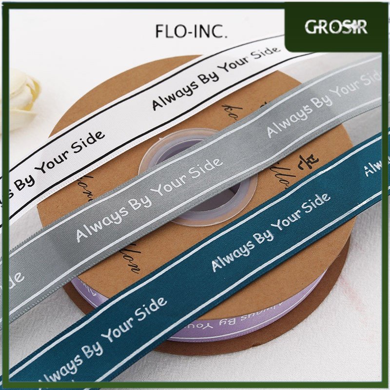 

FLO-INC. - PTA1 SIDE Pita Satin Roll Motif Always By Your Side/Pita Kado 2.5cm/Pita Dekorasi Buket