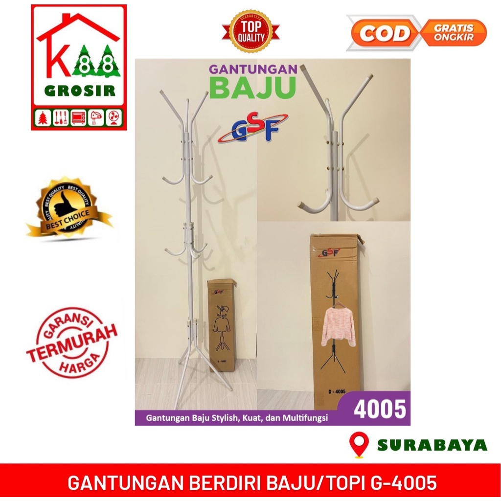 Tiang Gantungan Baju/Topi Berdiri Besi