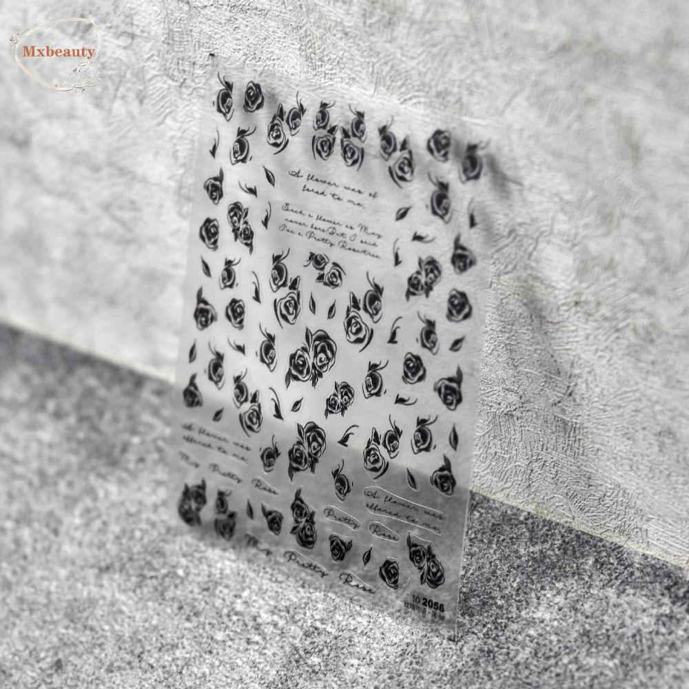 Mxbeauty Stiker Mawar Pereda Kuku Gaya Jepang Motif Flowral DIY Nail Salon Manicuring 5D Dekorasi Kuku