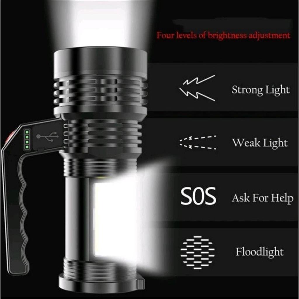 Senter Flashlight 7031 COB 4 Mode