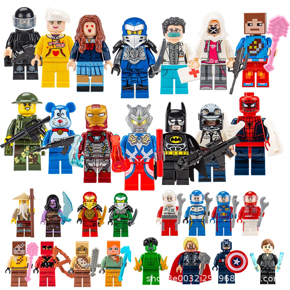 Mainan Minifigure Ninja Police Girl Superhero Militer Figure Boneka Blok Bangunan Merakit Mainan