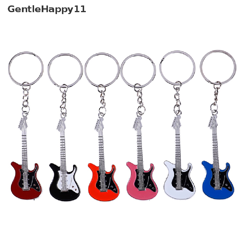 Gentlehappy Kreatif Logam Gitar Elektrik mini Gantungan Kunci key chain Gantungan Kunci Hadiah id