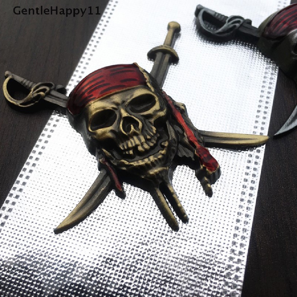 Gentlehappy Mobil Styling 3D Logam Tengkorak Bajak Laut Emblem Badge Stiker Decals Auto Penutup Motor Lecet Kepribadian Dekorasi Aksesoris id