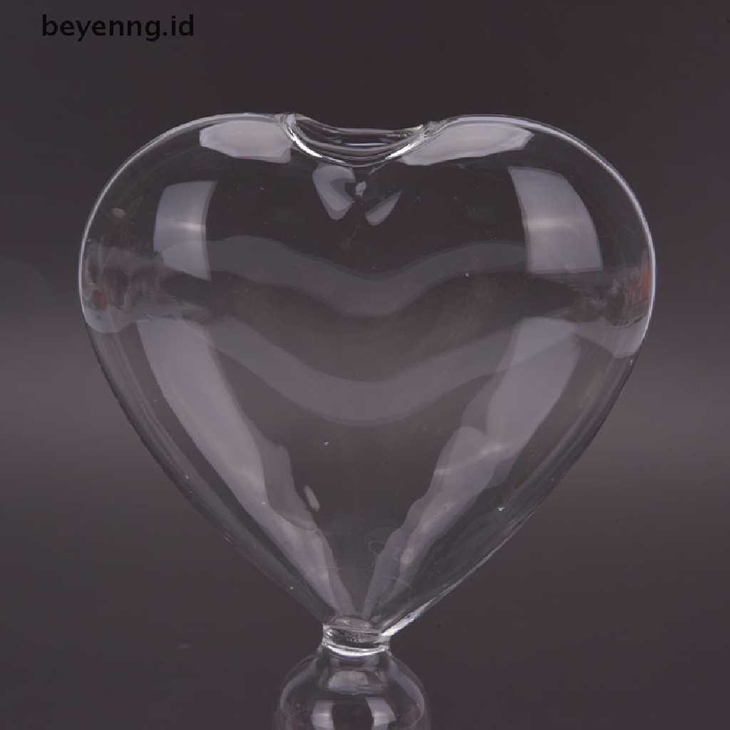 Beyen Glass Flower Planter Heart Vas Kaca Standing Dekorasi Rumah Vas Bunga Decor ID