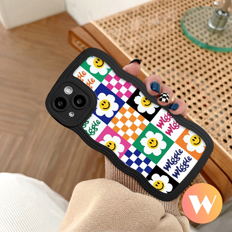 Fashion Art Flower Case Redmi 12C A1 10 9C NFC 9a1+10C 10A 9T 9A Redmi Note 10s 9 8 10 Pro Max 11s 11 9s POCO X3 NFC Pro M3 Mi 11T Pro Checkerboard Smile Sunflower Soft Cover