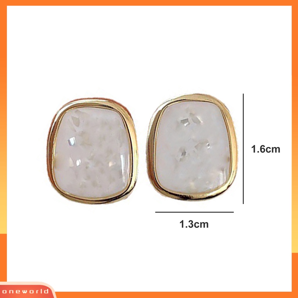 [EONE] 1pasang Stud Earrings Eye-catching Geometris Enamel Dipoles Shiny Hias Alloy Wanita Sparkly Geometric Earrings Pakaian Sehari-Hari