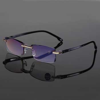 Ahora Kacamata Baca Rabun Dekat Frameless Anti Blue Light Glasses Plus 2.5 - 641 - Black Gold