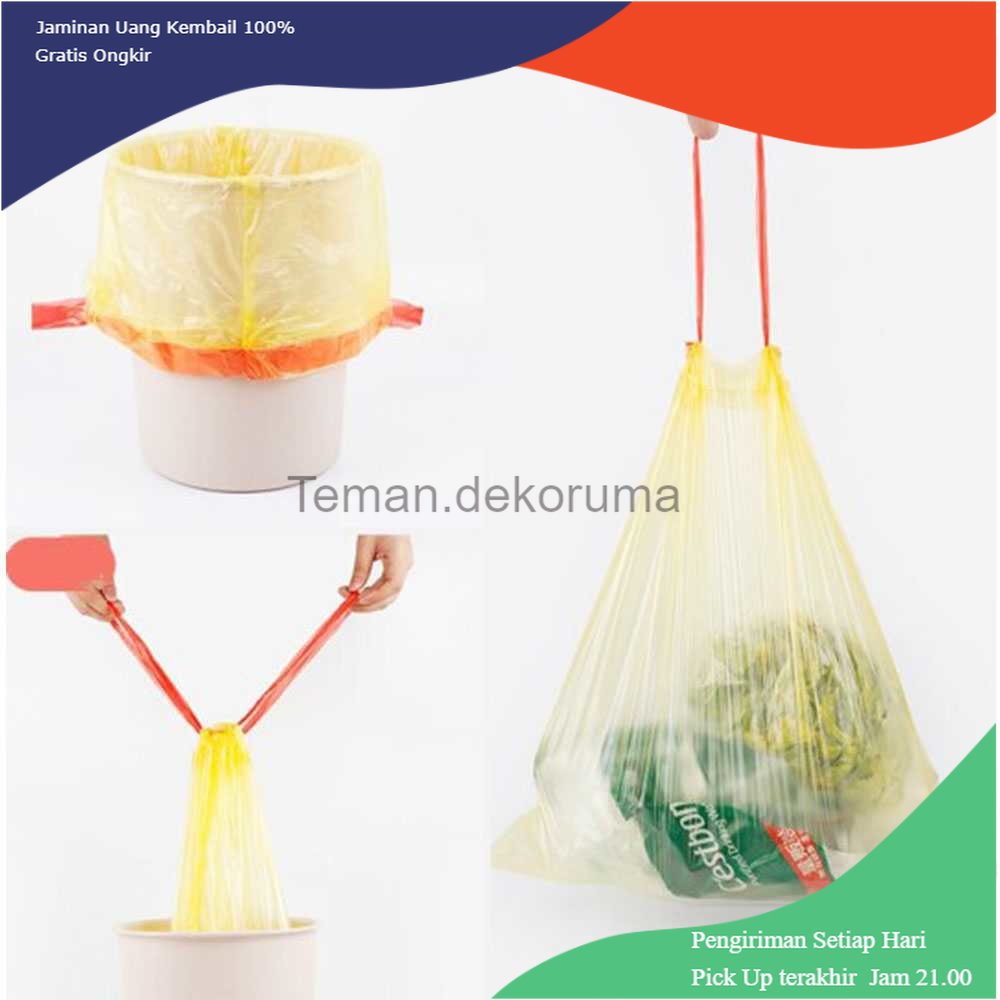 TD - RTG Yekee Kantong Plastik Sampah dengan Tali Disposable Bag 5 Roll - YK50