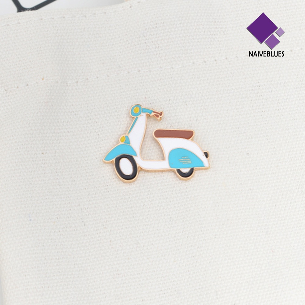 &lt; Naiveblues &gt; Kartun Motor Enamel Bros Pin Unisex Denim Ransel Lencana Perhiasan