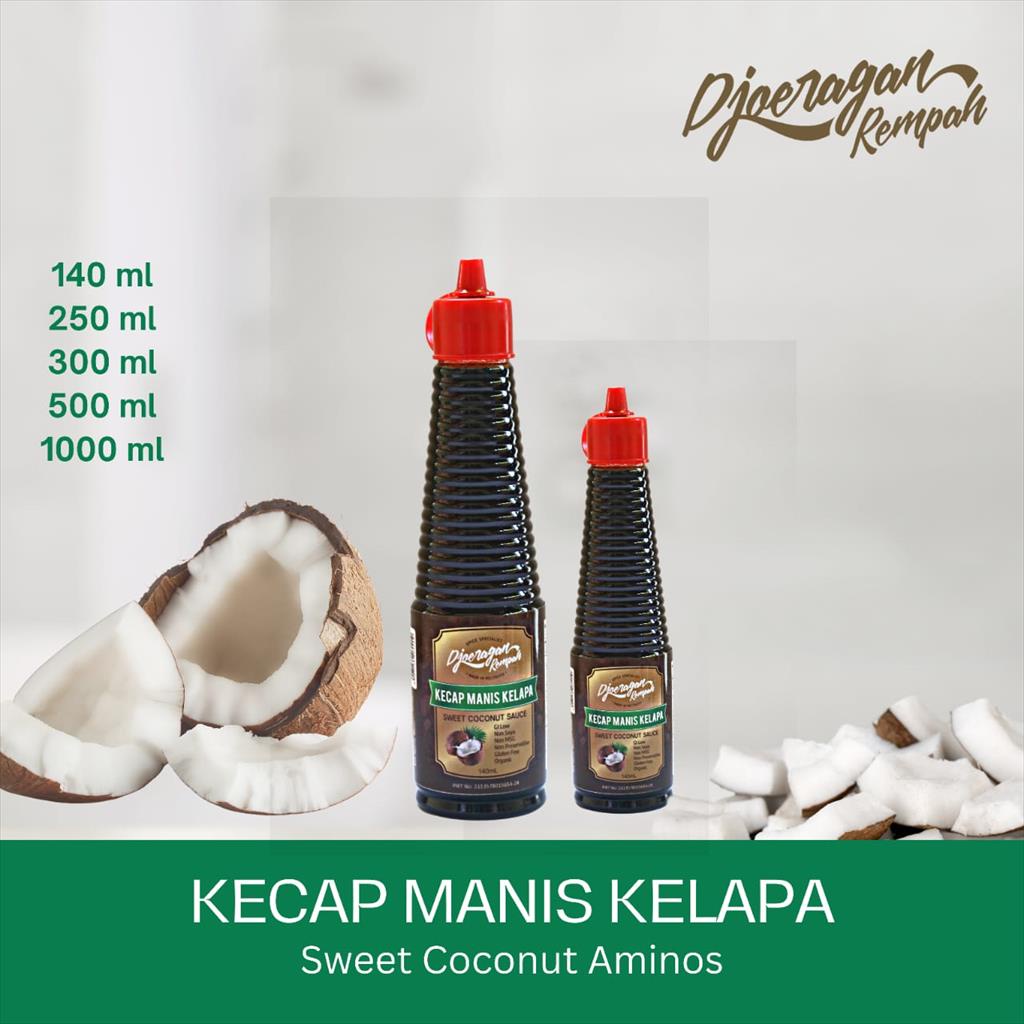 

Djoeragan Rempah Kecap Manis Kelapa ( Bebas Kedelai dan MSG ) 300 mL