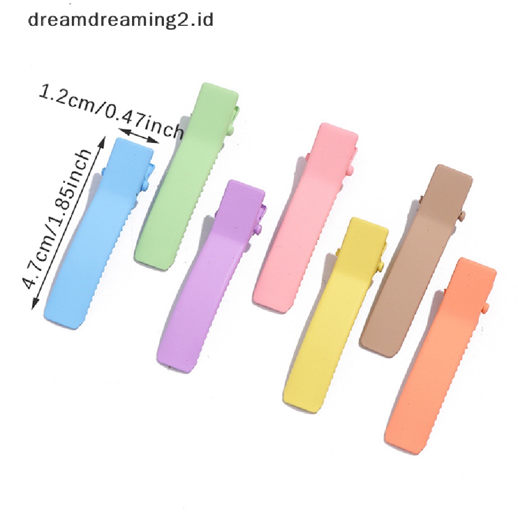 (dream) 10pcs Aksesoris Rambut Wanita 4.7cm DIY Jepit Rambut Warna Permen Hair Clip Double Pronged Bobby Pin Kid Headwear Gadis Hiasan Kepala//