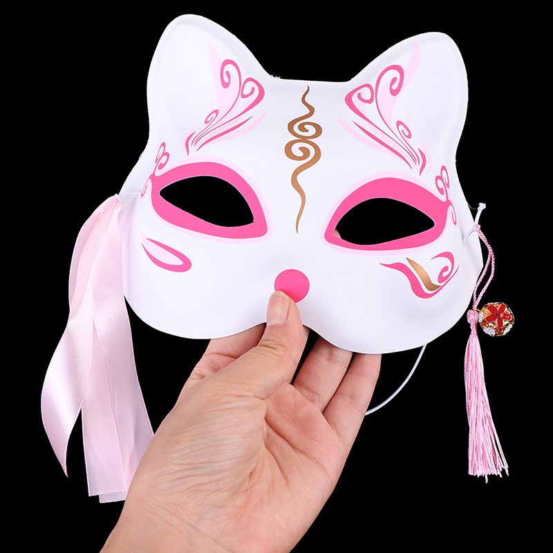 Ggg 1Pc Anime Fox Topeng Setengah Wajah Kucing Topeng Masquerade Festival Party Cosplay Props ID