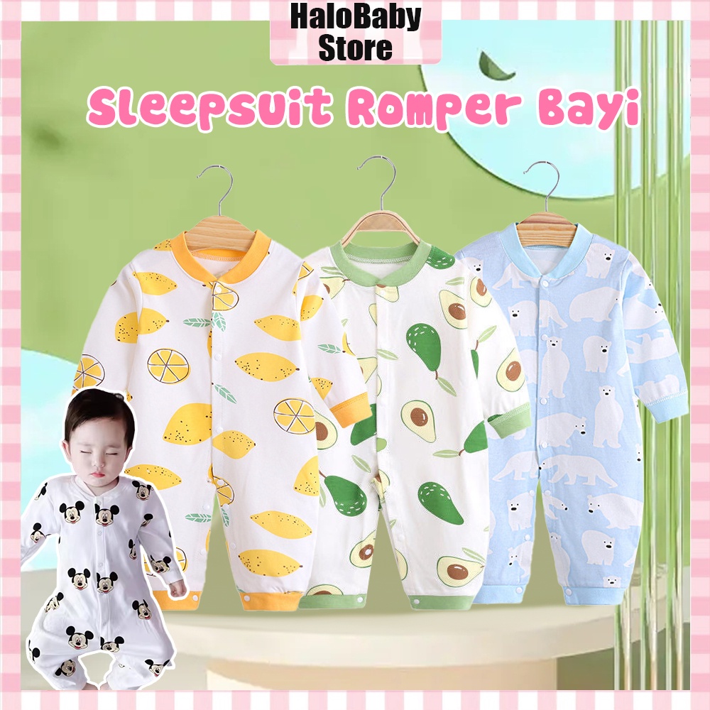 Halo Baby Sleepsuit Bayi/ Romper Panjang Baby/Piyama tidur bayi 0-3 bulan/baby Lengan Panjang Jumper