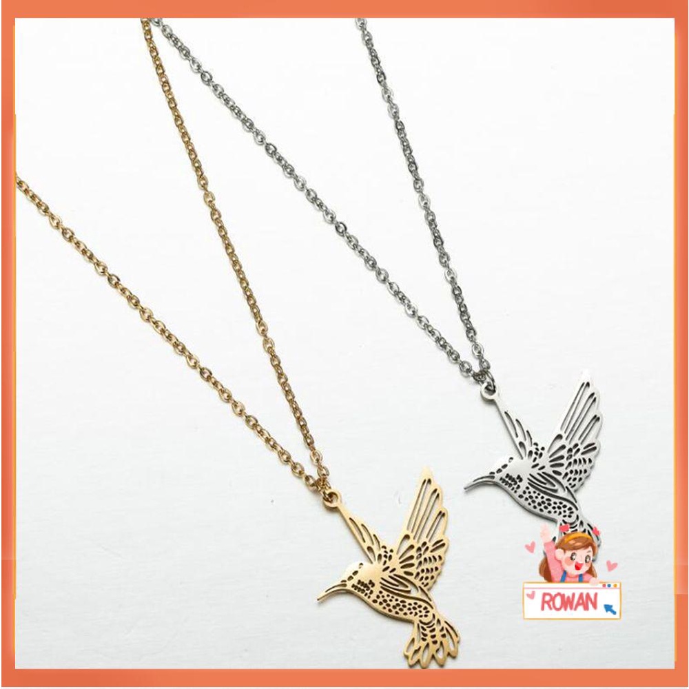 R-flower Hummingbird Kalung Wanita Baru Liontin Burung Perak