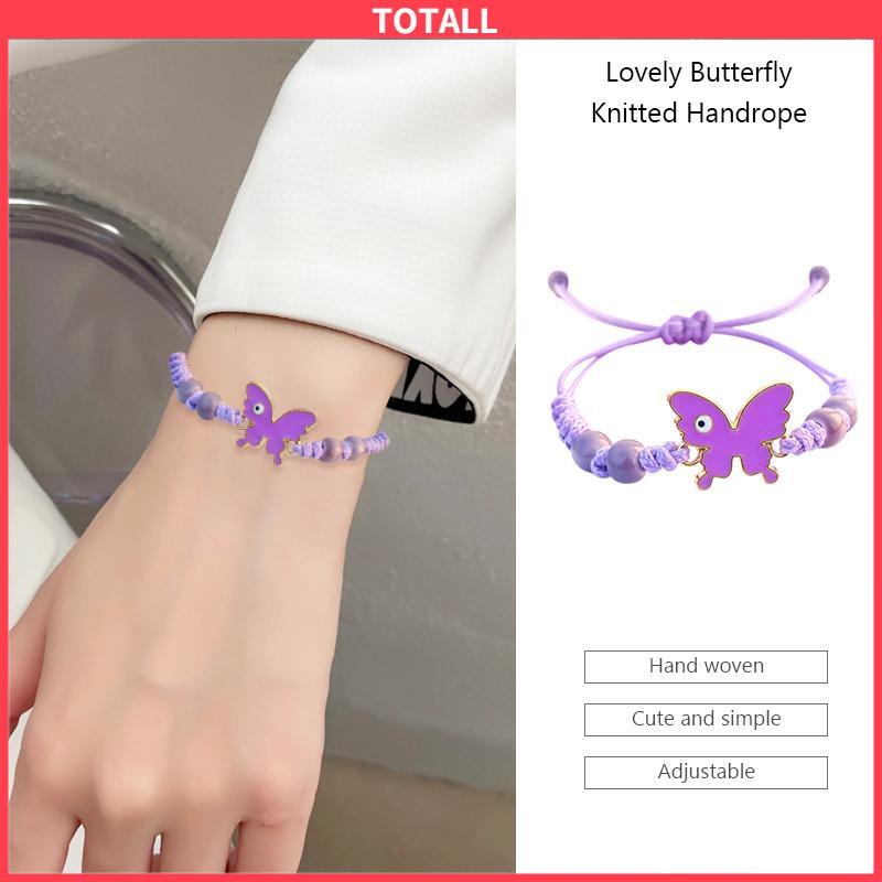 COD Gelang serut kupu-kupu Adjustable Tali gelang yang dikepang Aksesoris Fashion-Totall